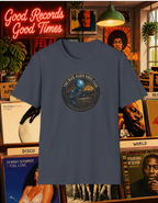 Alien Vinyl Club T‑Shirt — "The Blue Alien Vinyl Club" Retro DJ Records Tee