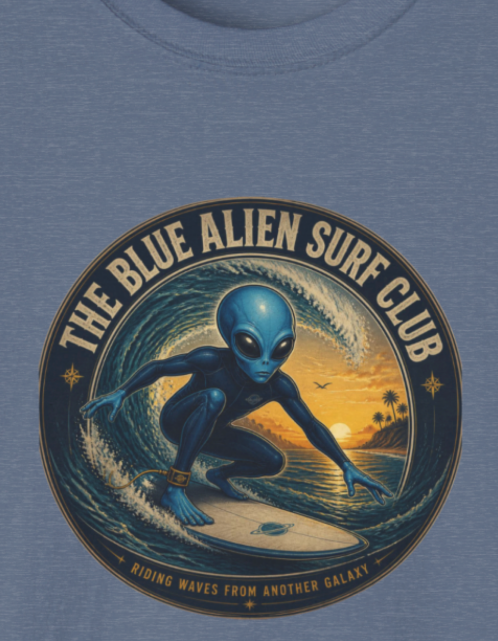 Alien Surf Club T‑Shirt — The Blue Alien Surf Club Graphic Tee