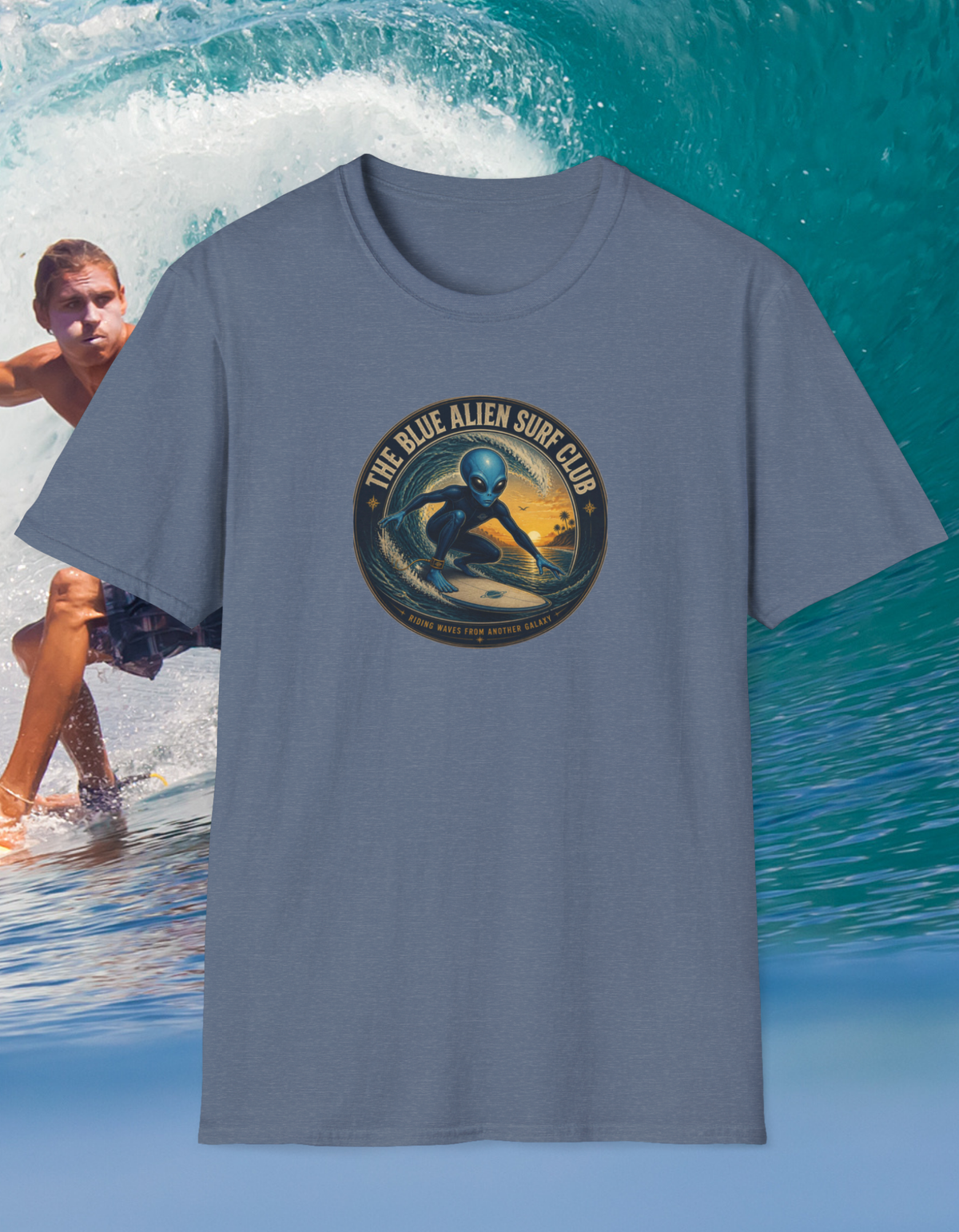 Alien Surf Club T‑Shirt — The Blue Alien Surf Club Graphic Tee