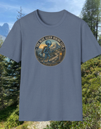Blue Alien Hiking Club T-Shirt — "Take Me to Your Trail" Adventure Tee