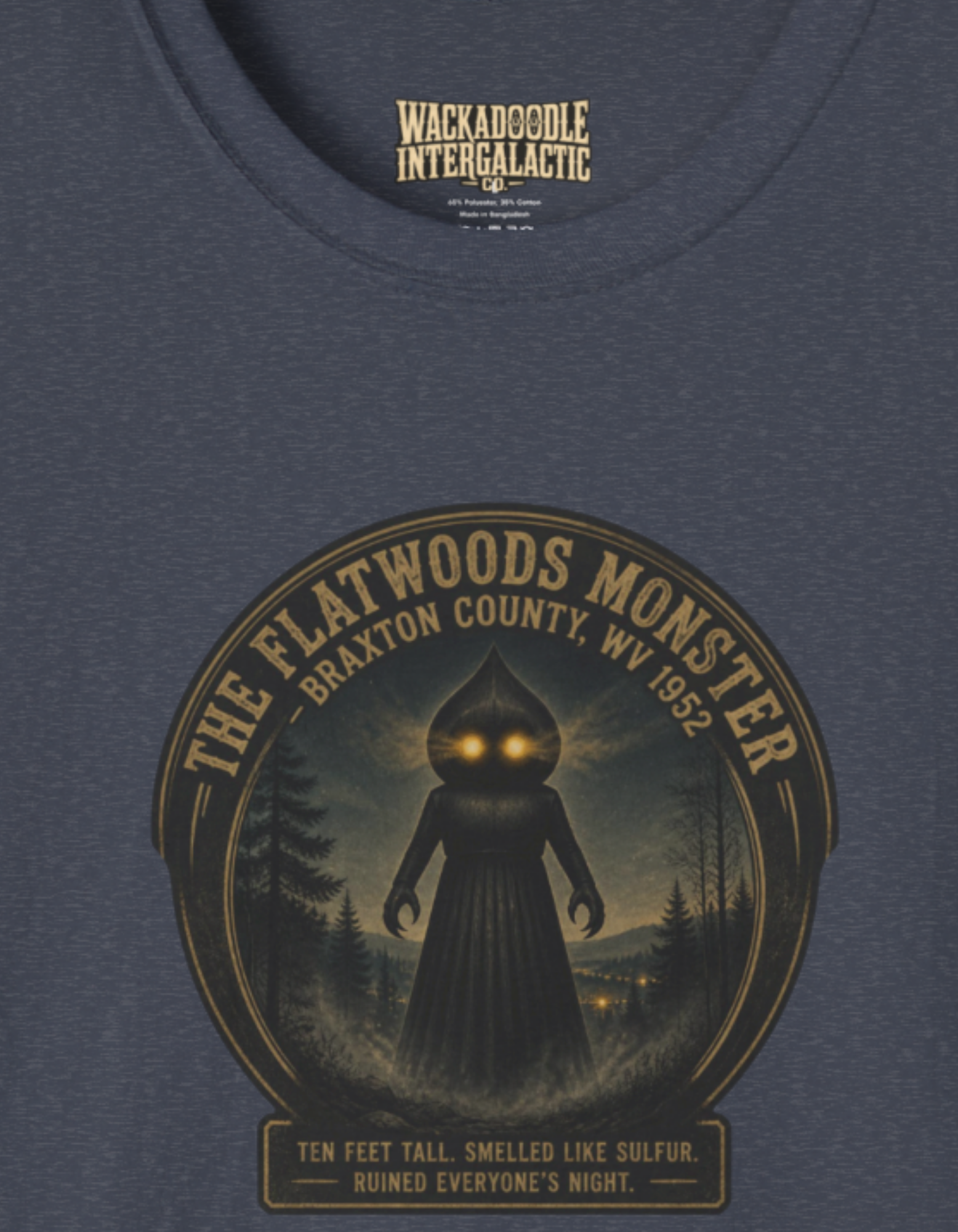 Monster Badge T-Shirt — The Flatwoods Monster Vintage UFO Tee