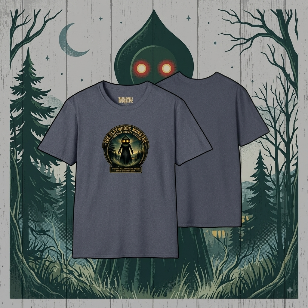 Monster Badge T-Shirt — The Flatwoods Monster Vintage UFO Tee