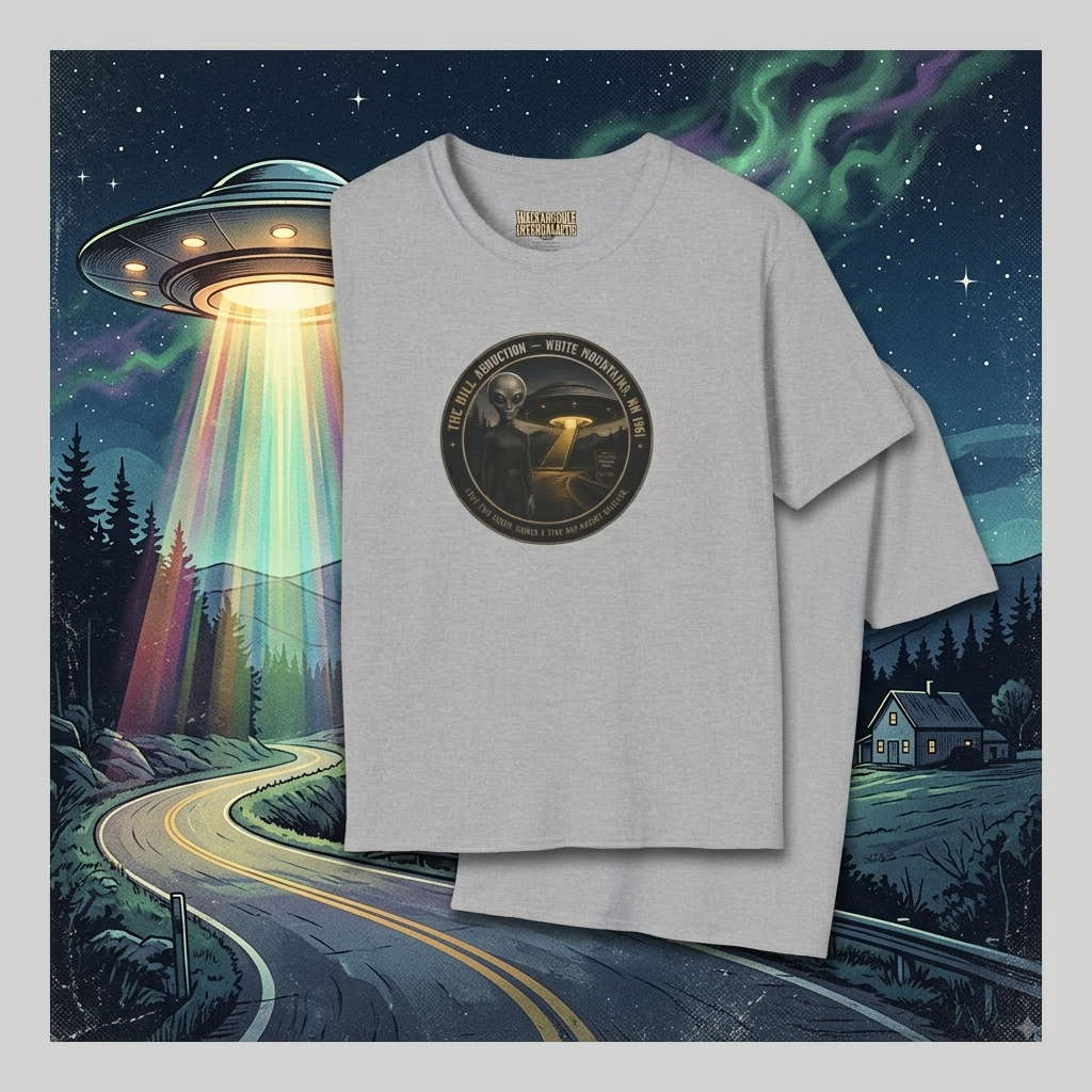 "The Hill Abduction" White Mountain Alien Abduction Vintage Badge T-Shirt