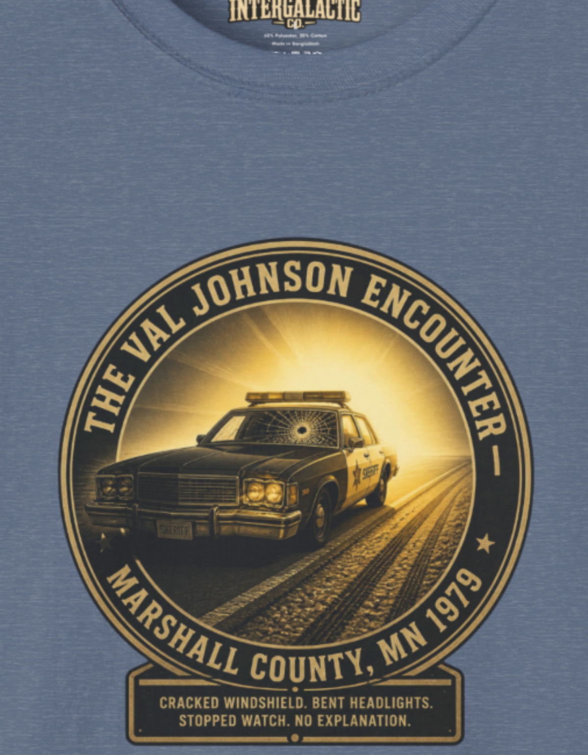 The Val Johnson Encounter T-Shirt — Retro Marshall County MN 1979 Design