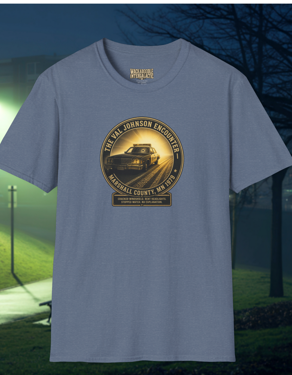 The Val Johnson Encounter T-Shirt — Retro Marshall County MN 1979 Design
