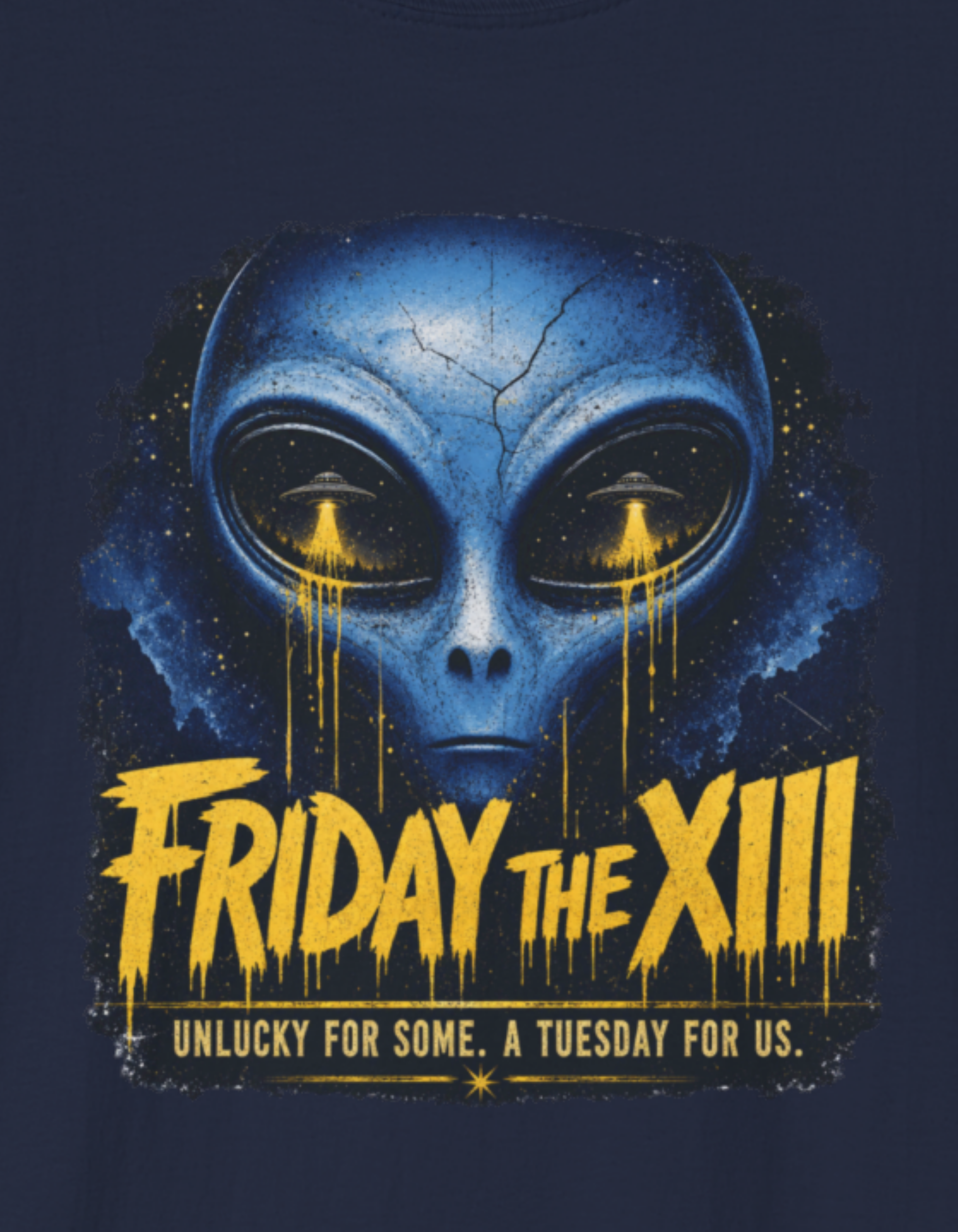 Alien Skull "Friday the XIII" Graphic T-Shirt
