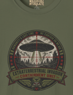 T-Shirt — 'Extraterrestrial Invasion Containment Unit' Vintage UFO Graphic