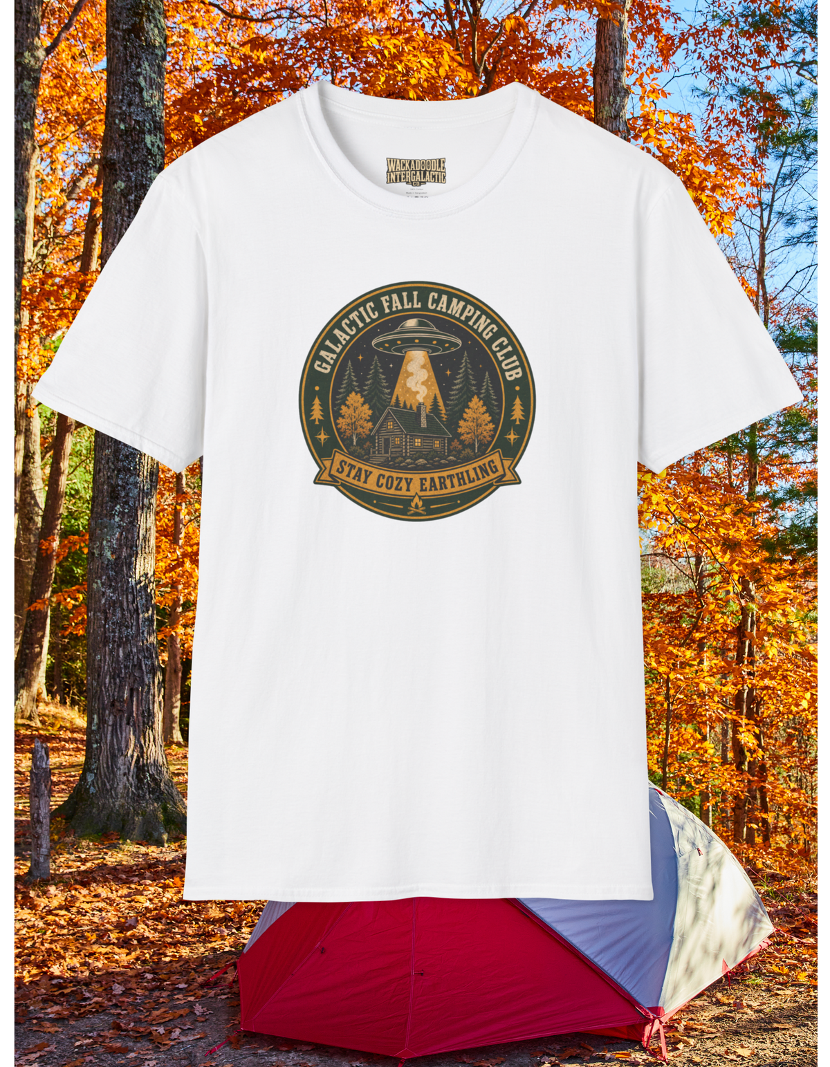 Fall Camping Club T-Shirt — Galactic Fall Camping Club "Stay Cozy & Stargazing" Graphic Tee