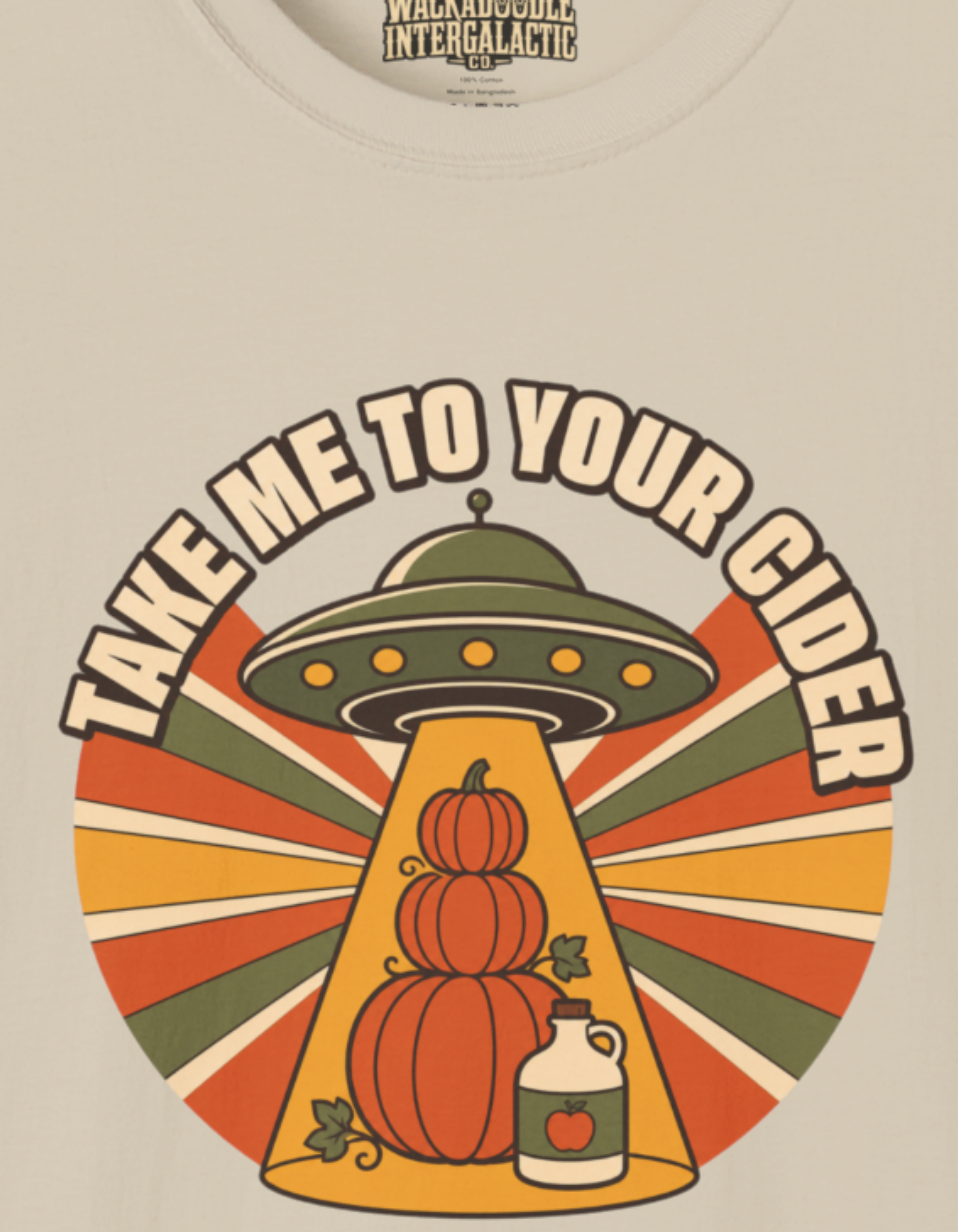 Take Me To Your Cider T-Shirt — Retro UFO Pumpkin Cider Tee