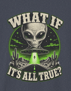 Alien Graphic T-Shirt — "What If It’s All True?" UFO Abduction Design