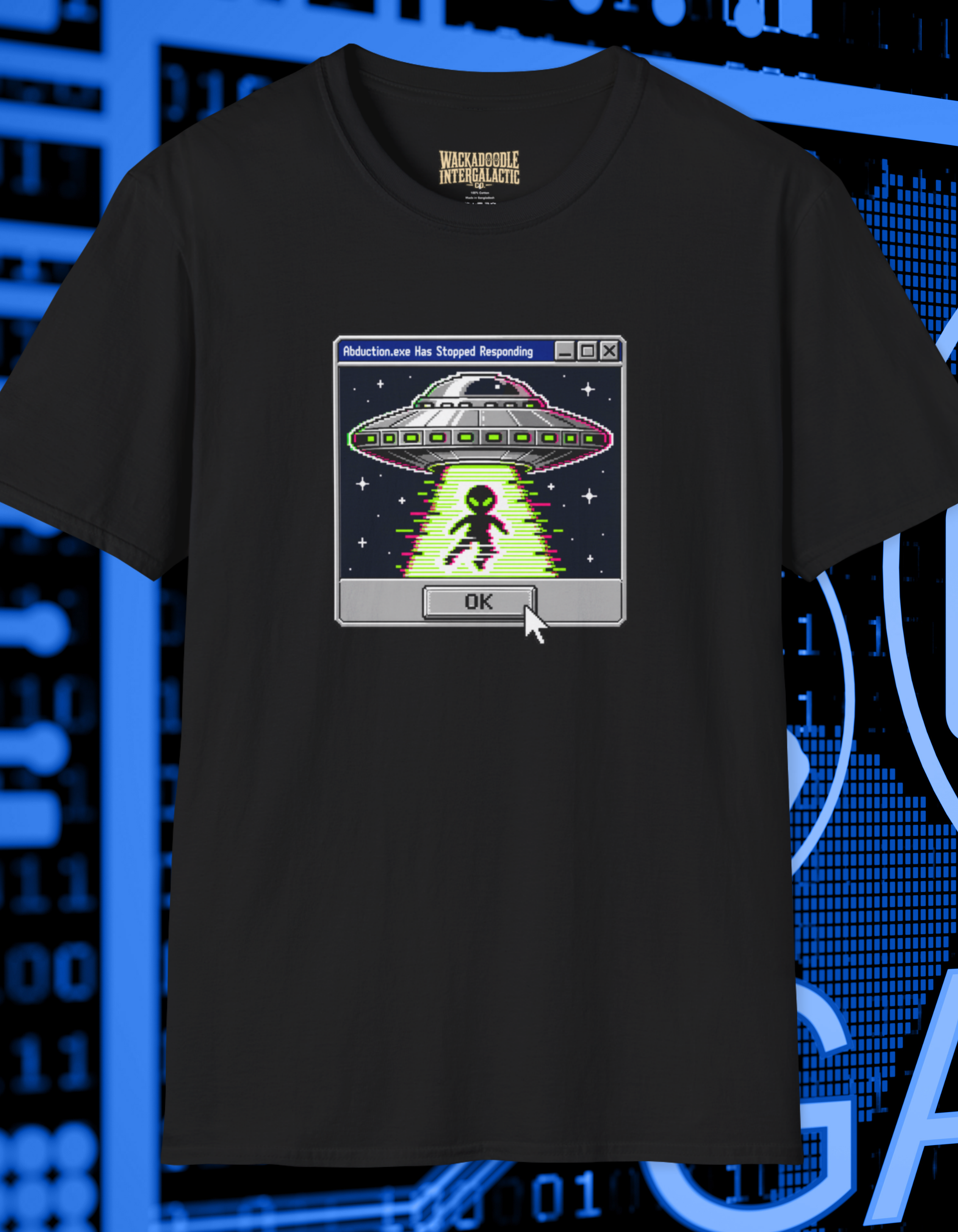 Alien Abduction Retro Window Graphic T-Shirt
