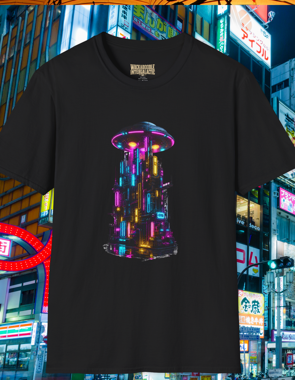 Neon UFO T-Shirt — Retro Sci‑Fi Alien Abduction Graphic Tee
