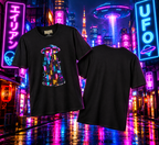 Neon UFO T-Shirt — Retro Sci‑Fi Alien Abduction Graphic Tee