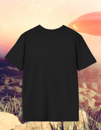 Alien Portrait T-Shirt — Retro Gold Extraterrestrial Graphic Tee