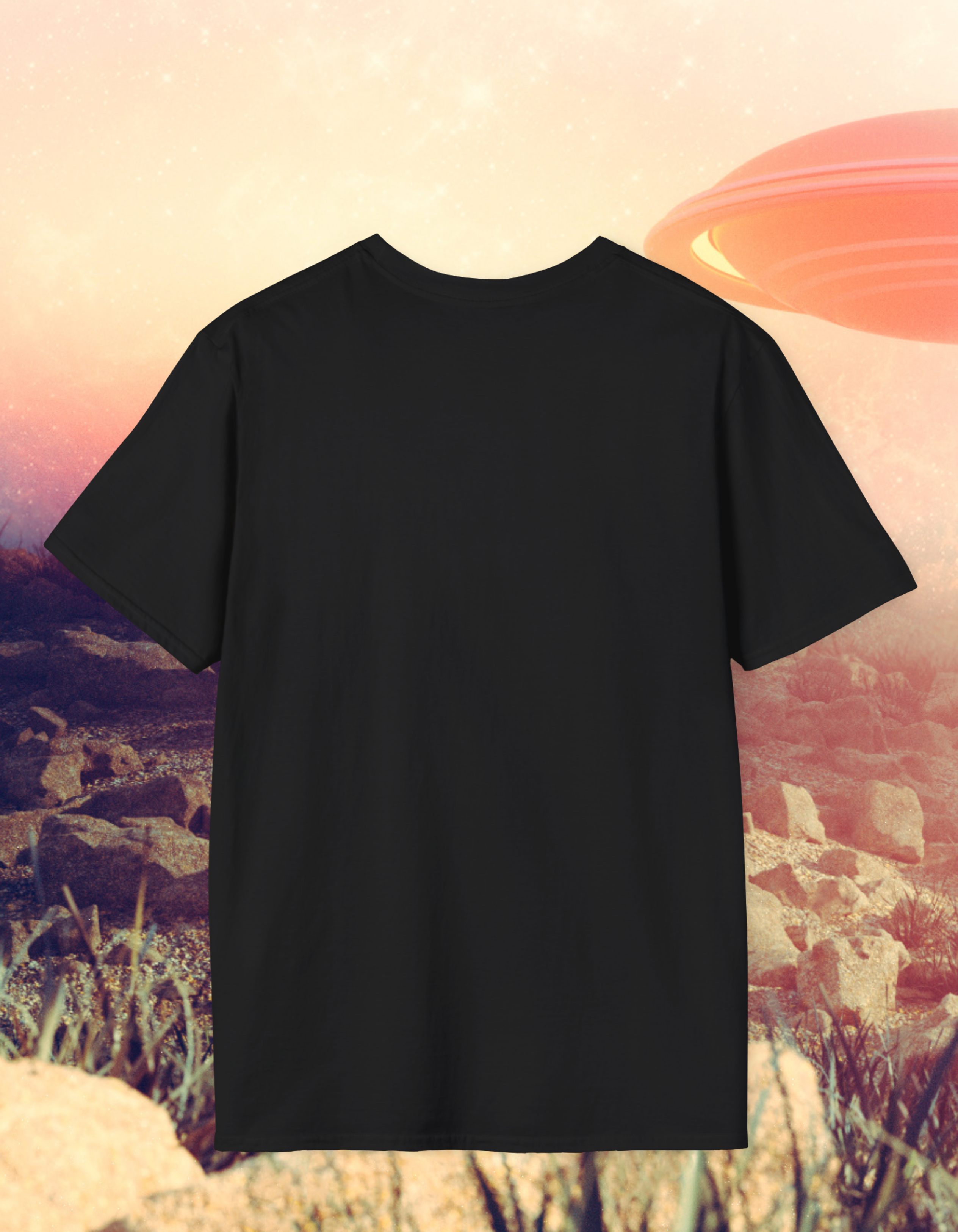 Alien Portrait T-Shirt — Retro Gold Extraterrestrial Graphic Tee