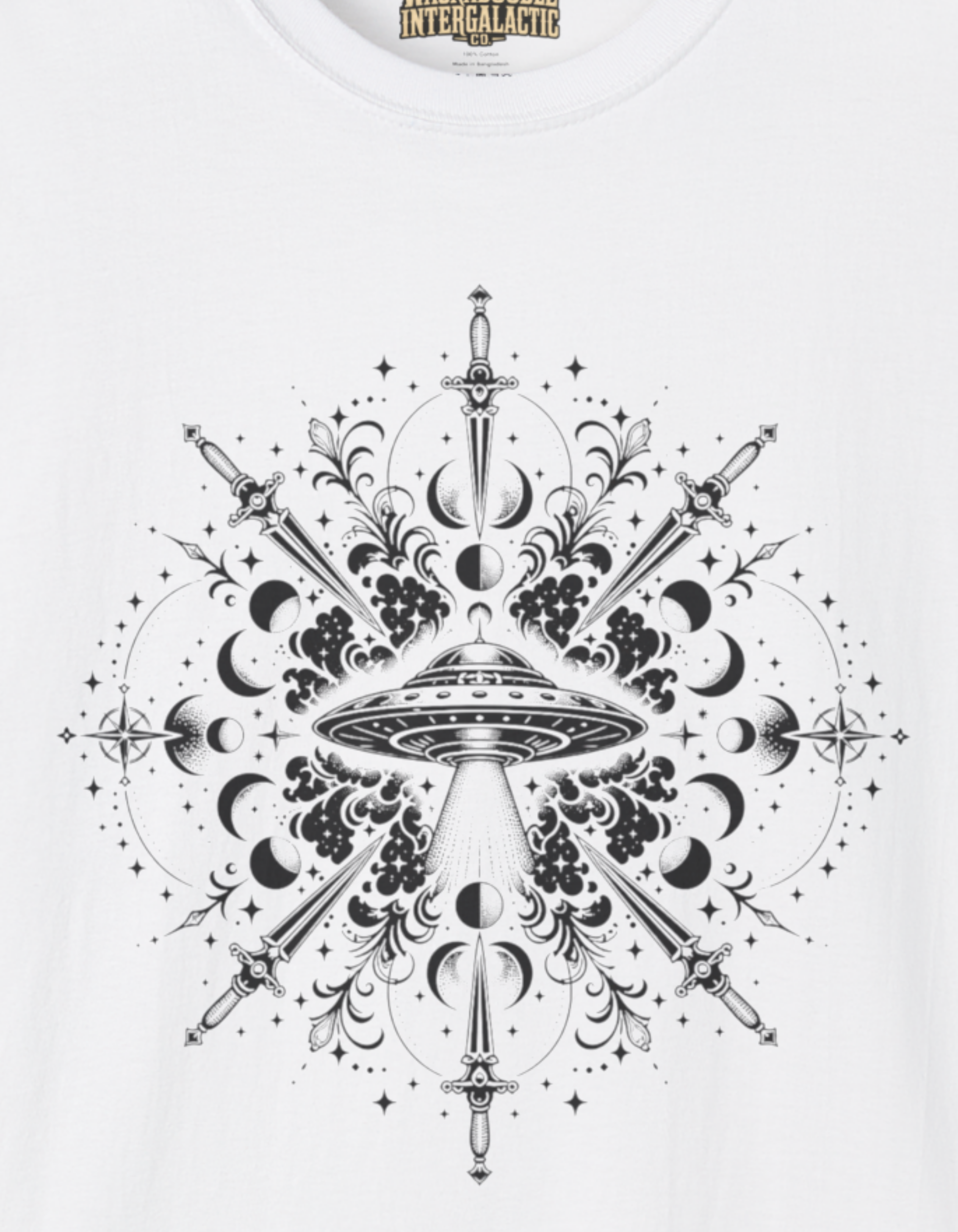 Mystic UFO Mandala T-Shirt — Alien Abduction Celestial Design