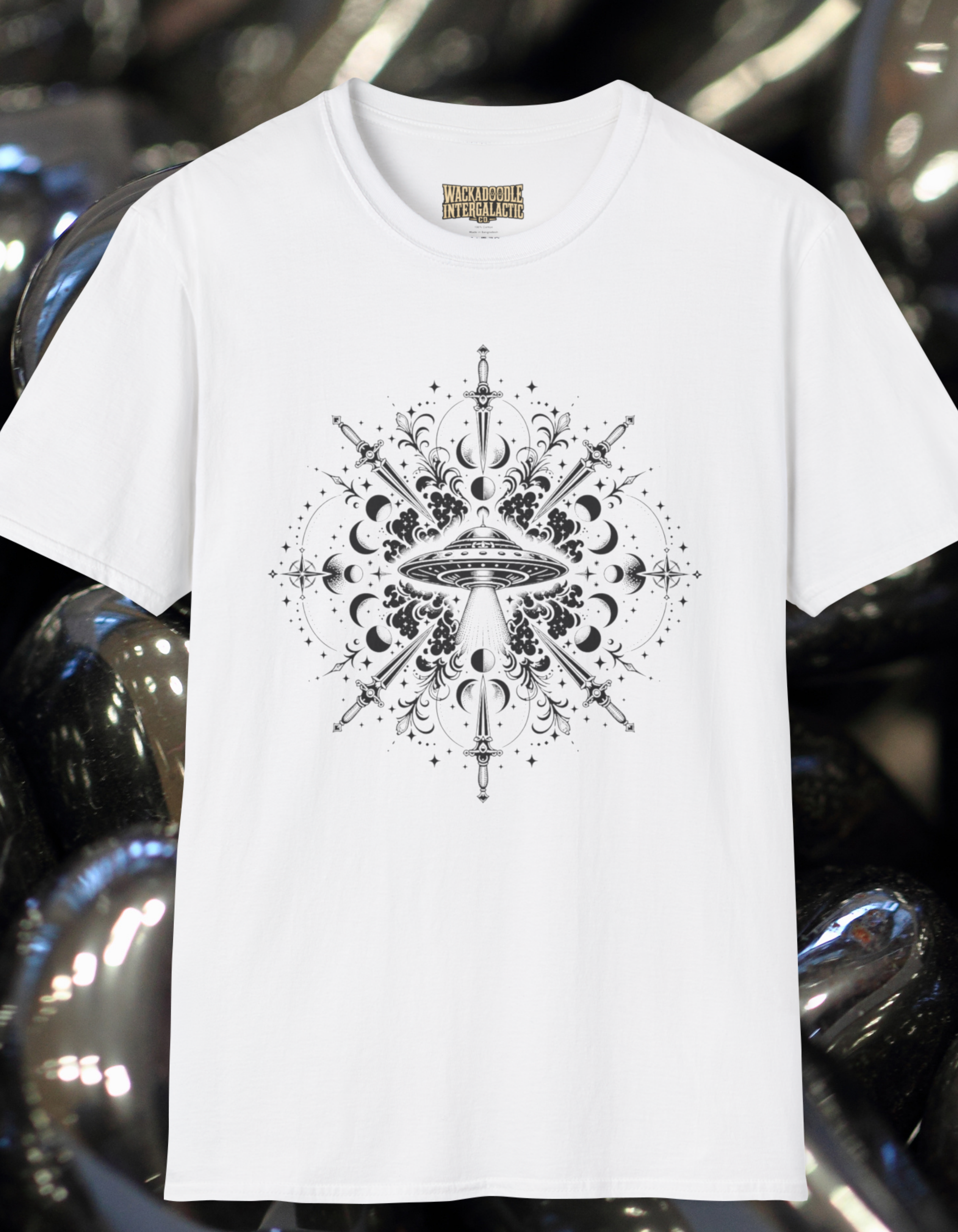 Mystic UFO Mandala T-Shirt — Alien Abduction Celestial Design