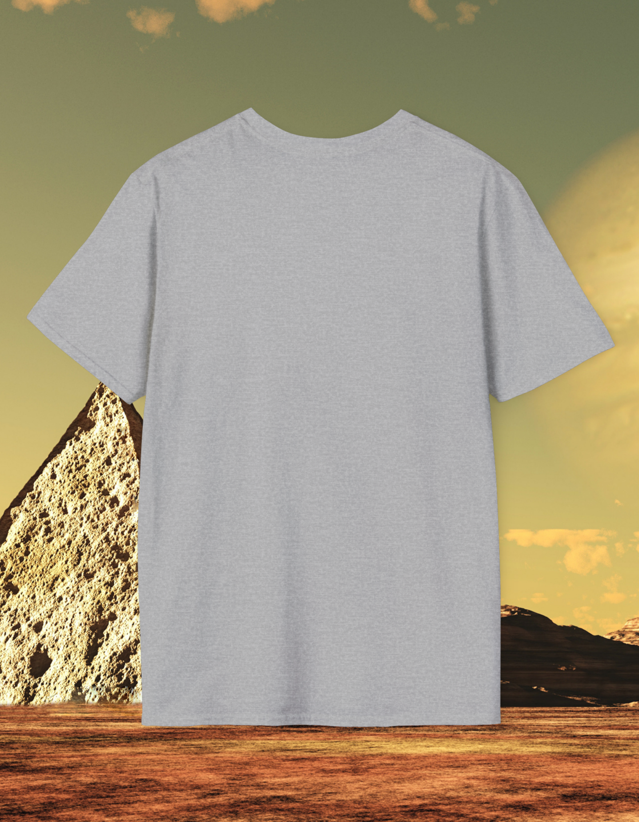 Alien Head Graphic T-Shirt — Retro Orange & Blue UFO Art