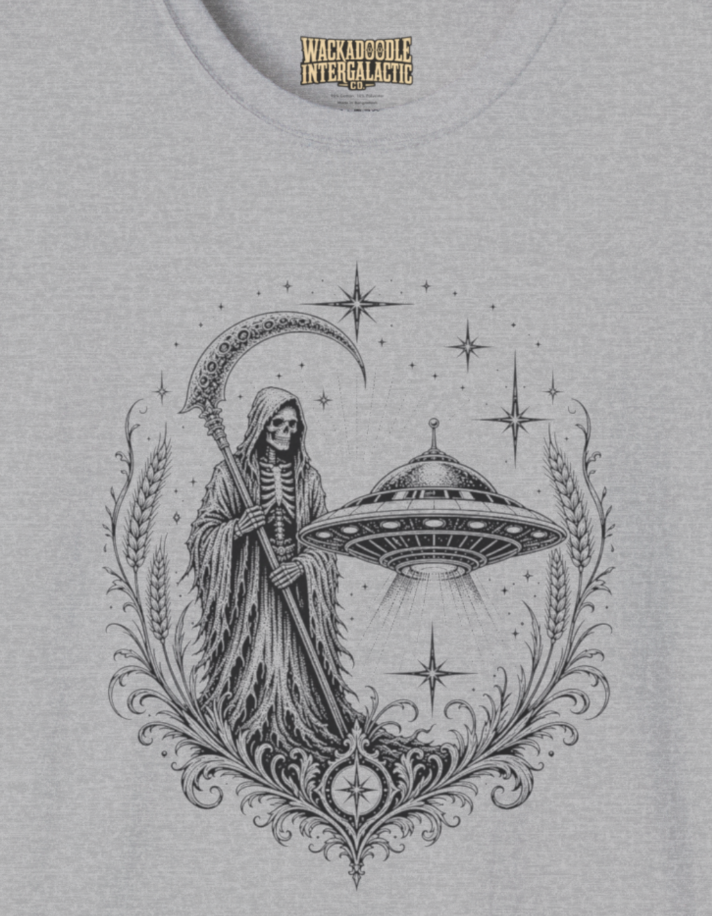 T-Shirt — Mystical UFO & Moonlight Reaper Graphic Tee