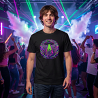 Psychedelic Alien Abduction T-Shirt — Neon Trippy UFO Design