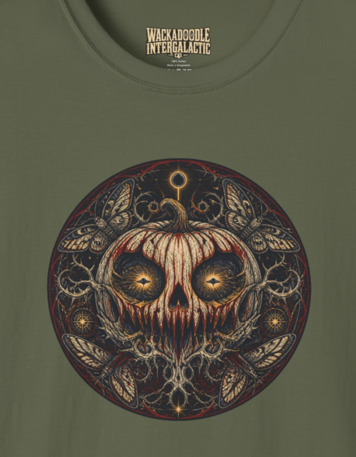 Pumpkin Skull Mandala T-Shirt — Spooky Vintage Halloween Tee