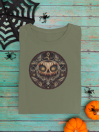Pumpkin Skull Mandala T-Shirt — Spooky Vintage Halloween Tee