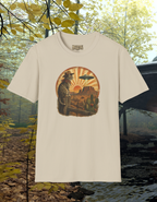 Alien Desert Cat T-Shirt — Retro UFO Sunset Graphic