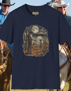 Alien Encounter T-Shirt — Retro UFO Western Moon Graphic Tee