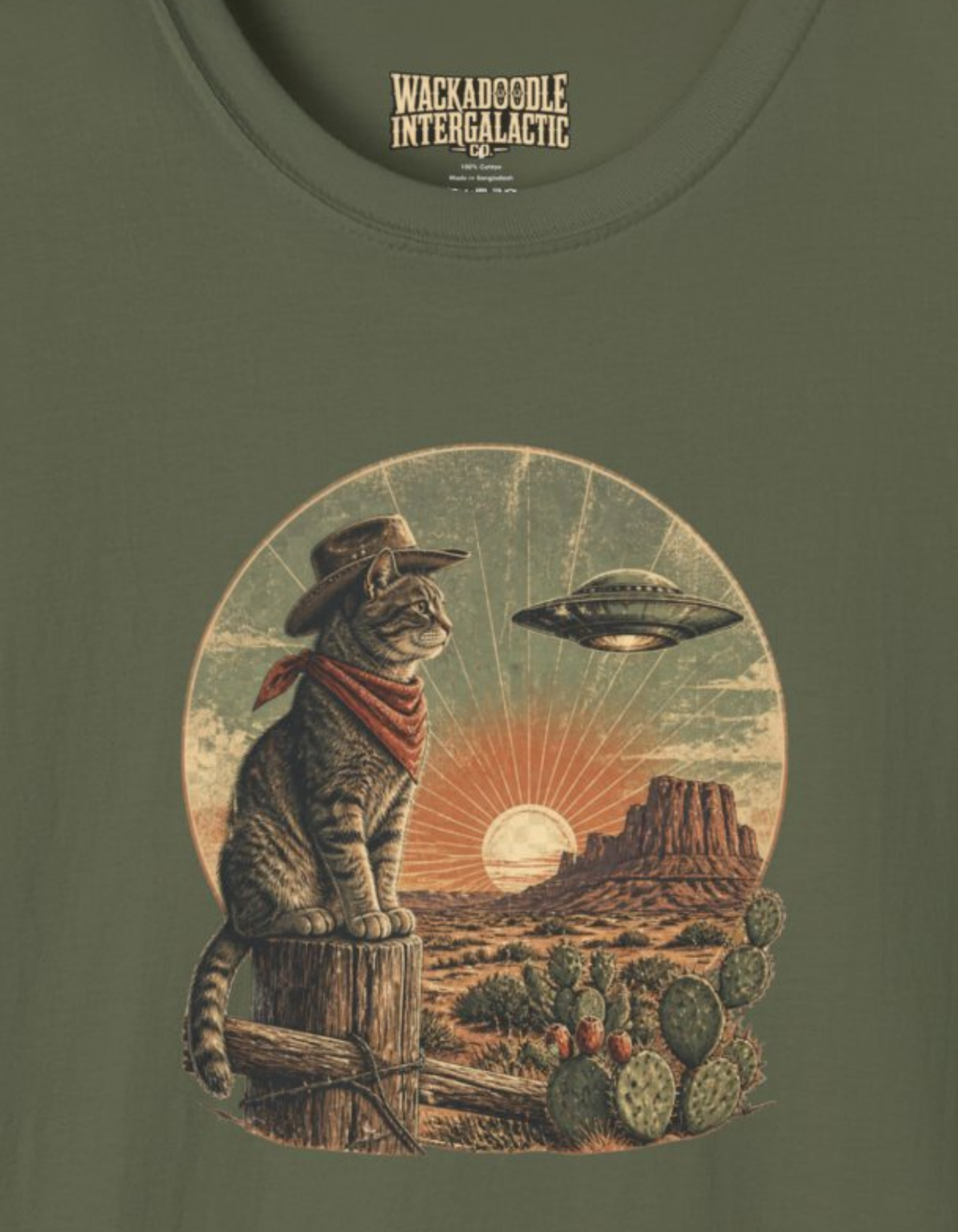 Desert UFO Cowboy T-Shirt — Vintage Western Alien Sunset Tee