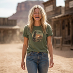 Desert UFO Cowboy T-Shirt — Vintage Western Alien Sunset Tee