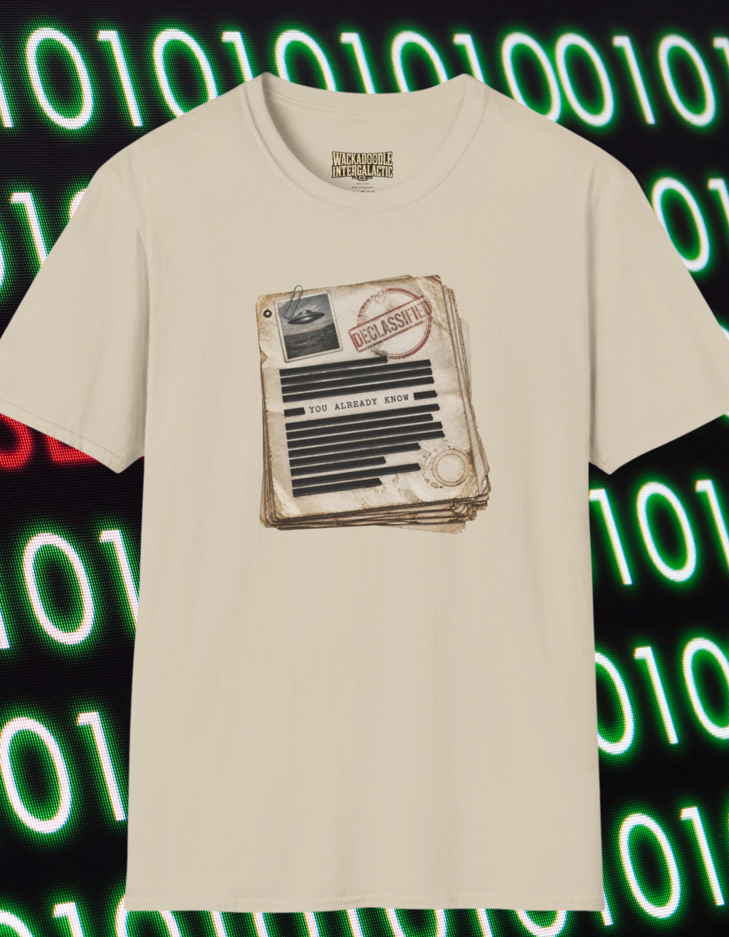 Classified File Graphic T-Shirt — "Too Abrasive Know" Vintage Spy Document Tee