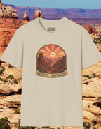 T-Shirt — Retro Desert Sunset "Believe, Eventually" Graphic