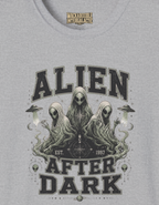 Alien After Dark T‑Shirt — Retro UFO & Three Aliens Graphic Tee