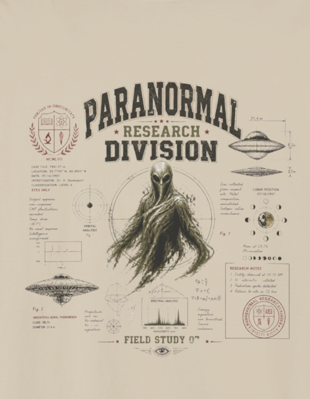 Paranormal Research Division T-Shirt — Vintage Cryptid Investigation Tee