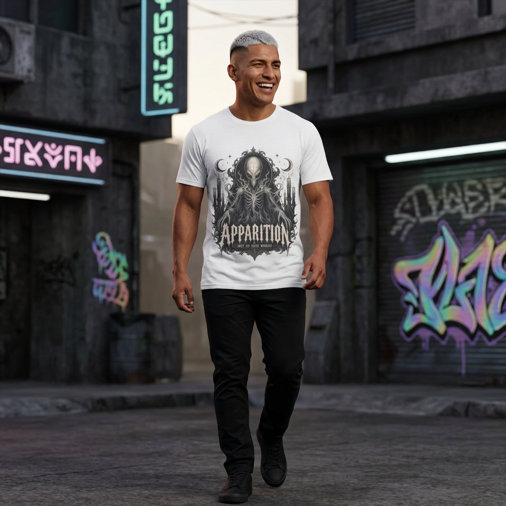 Apparition Alien Tee — Occult Moon Graphic T-Shirt