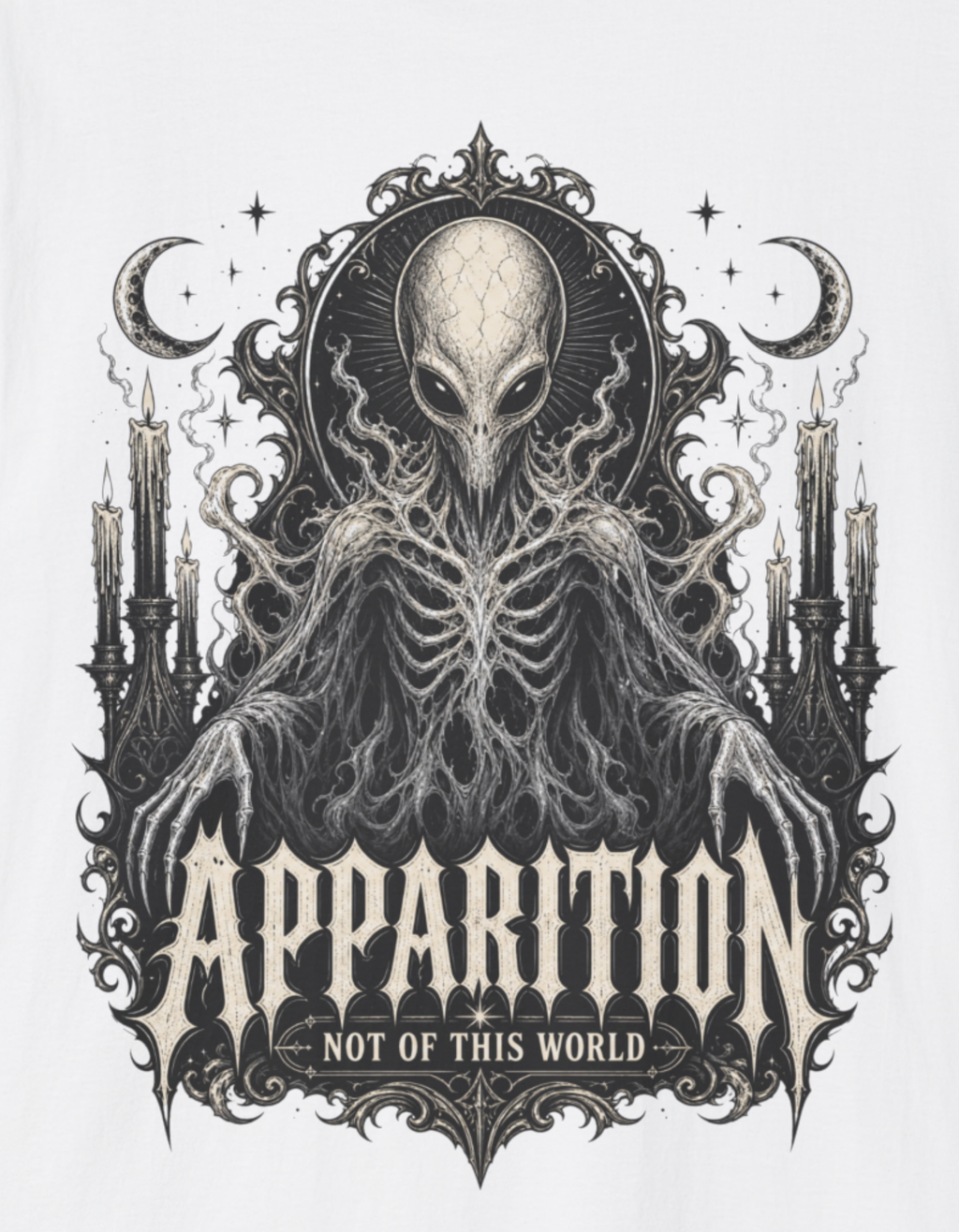 Apparition Alien Tee — Occult Moon Graphic T-Shirt