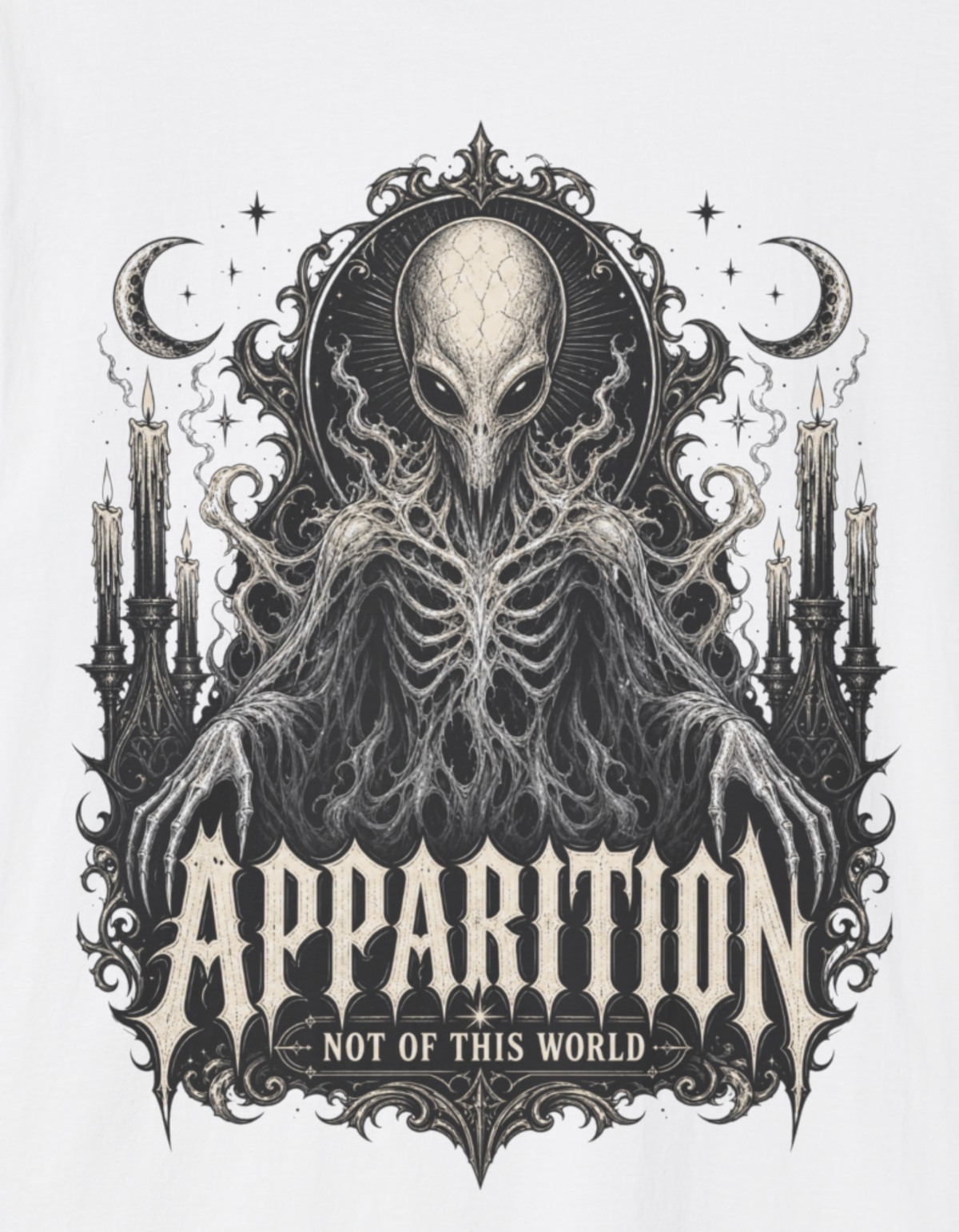 Apparition Alien Tee — Occult Moon Graphic T-Shirt
