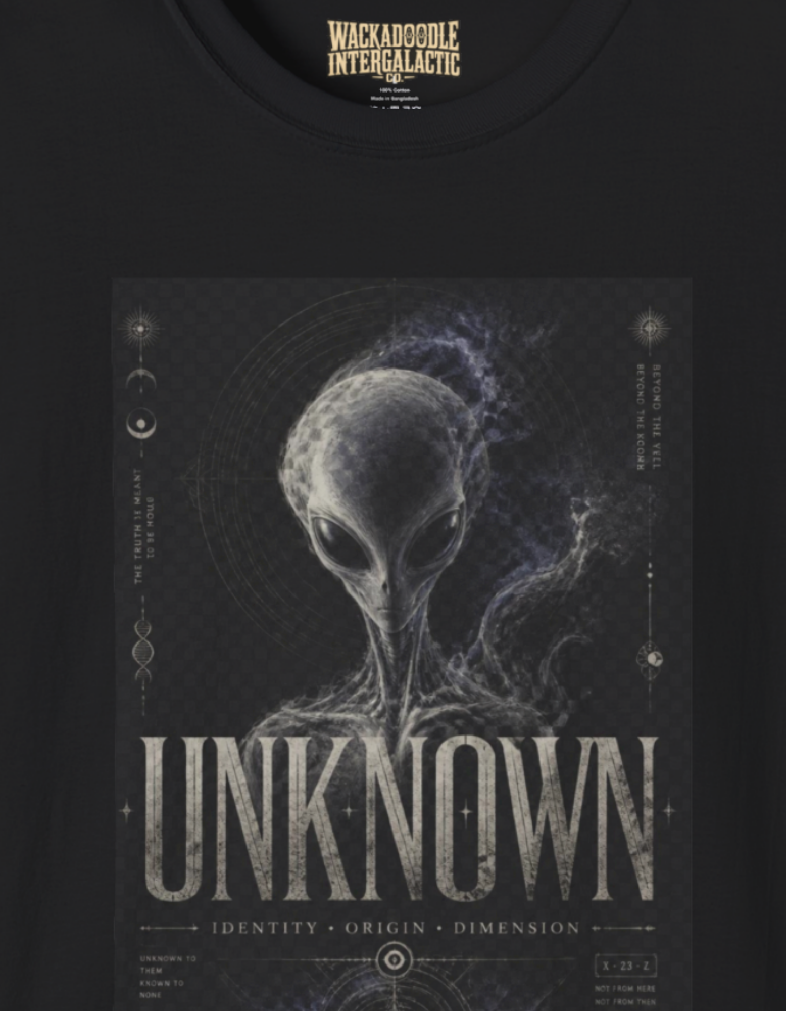 Alien Skull Graphic T‑Shirt — “UNKNOWN” Sci‑Fi Horror Tee