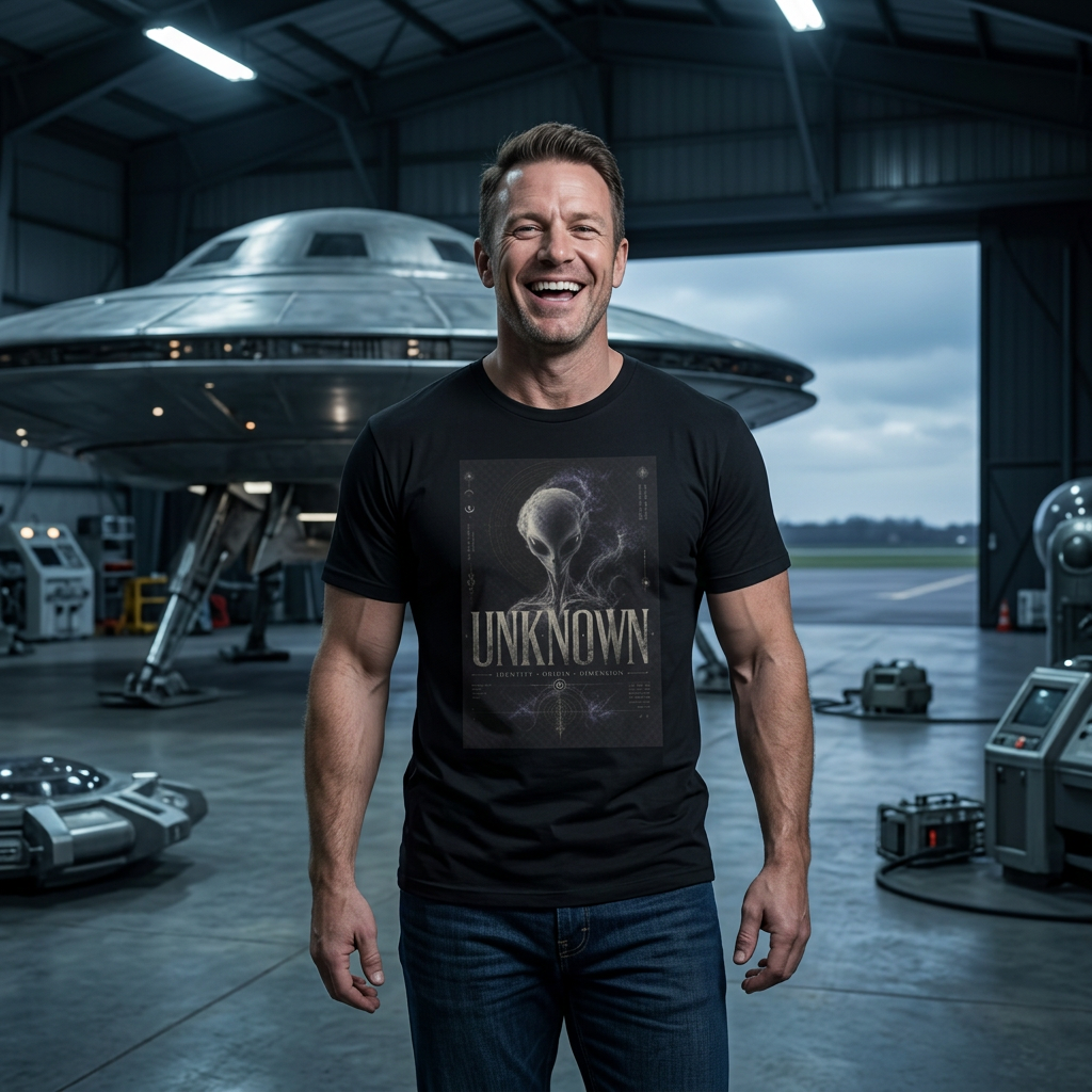 Alien Skull Graphic T‑Shirt — “UNKNOWN” Sci‑Fi Horror Tee
