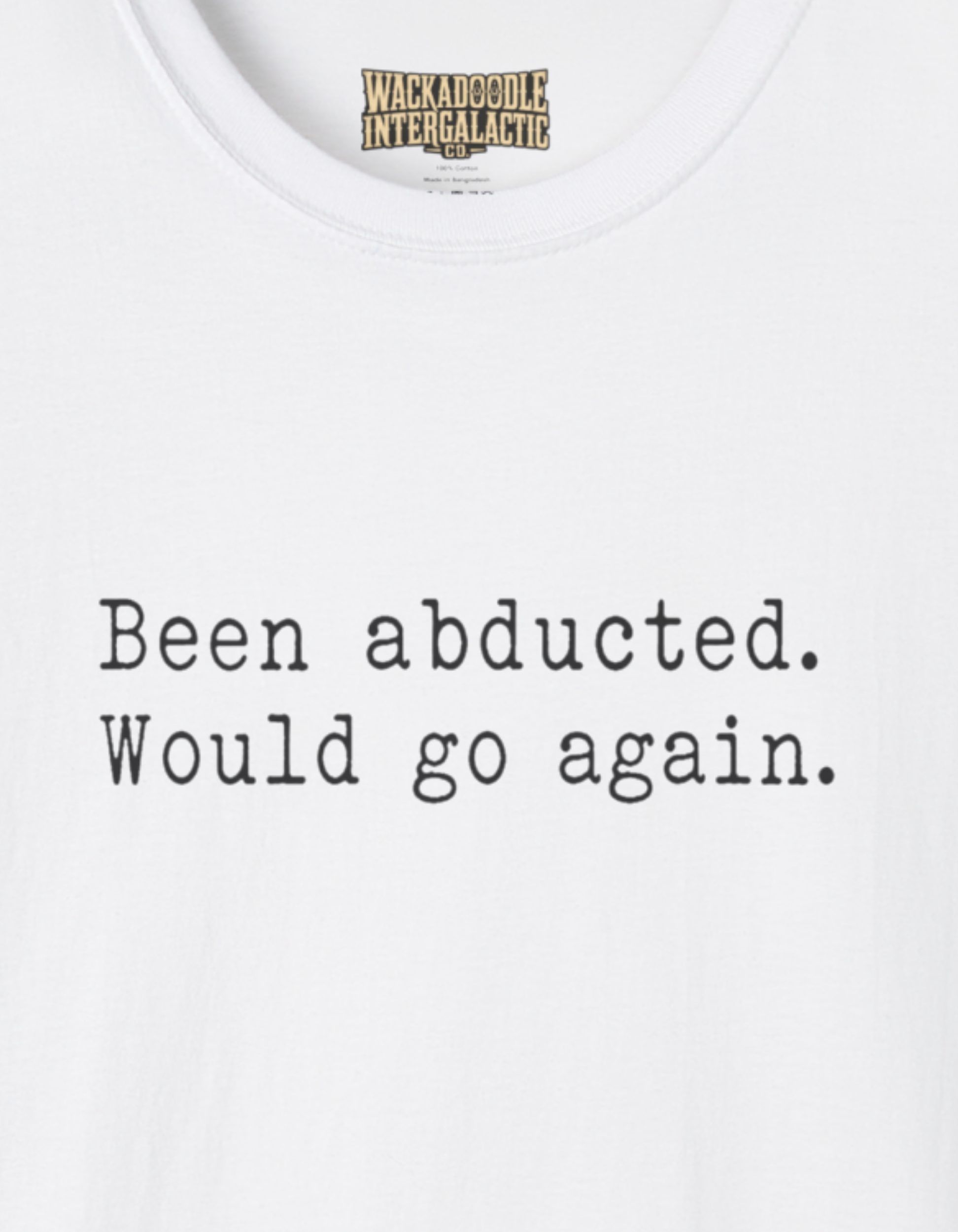 T‑Shirt — "Been abducted. Would go again." Minimalist Funny Graphic Tee