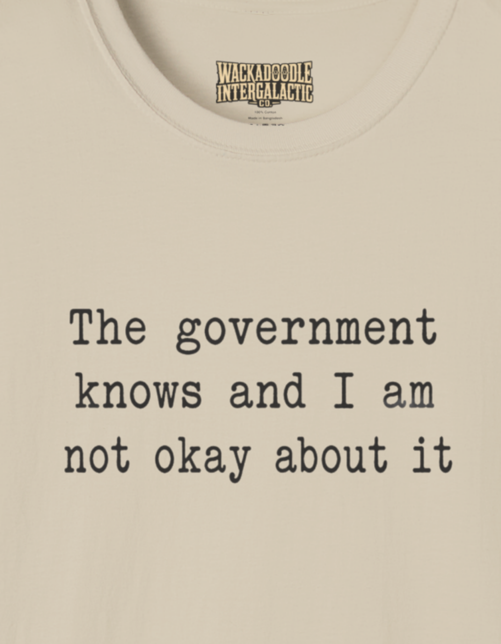 Statement T-Shirt — “The government knows and I am not okay about it” Tee