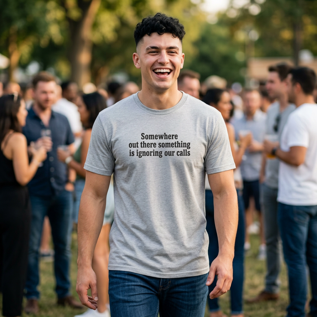 T-Shirt — “Somewhere Out There Something Is Ignoring Our Calls” Comfort Tee