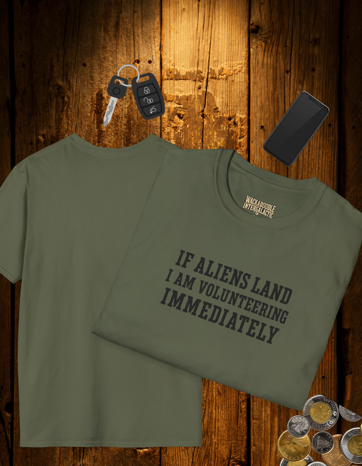 Alien Volunteer T‑Shirt — "If Aliens Land I Am Volunteering Immediately" Funny Graphic Tee