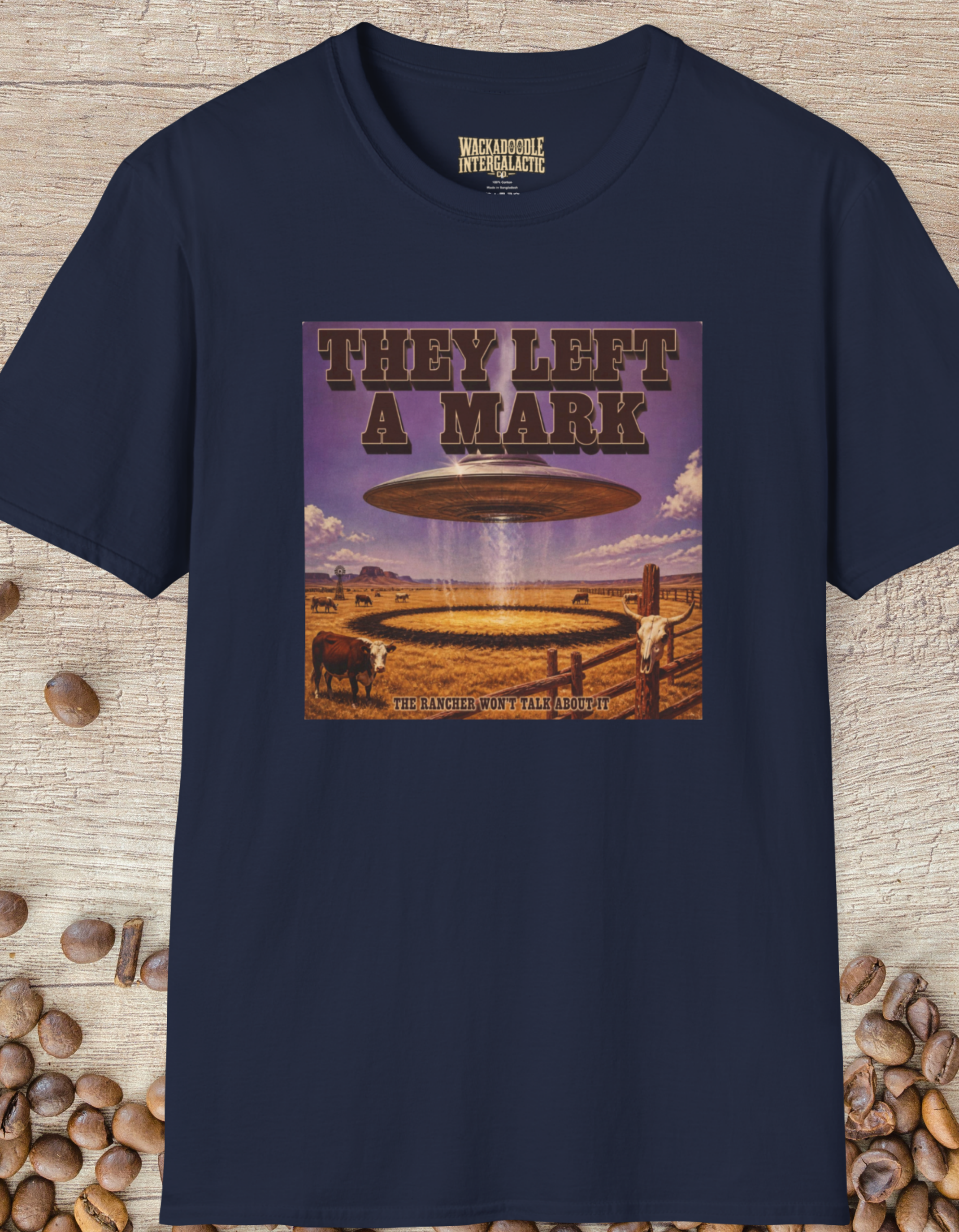 Alien UFO Graphic T‑Shirt — "They Left a Mark" Retro Sci‑Fi Design