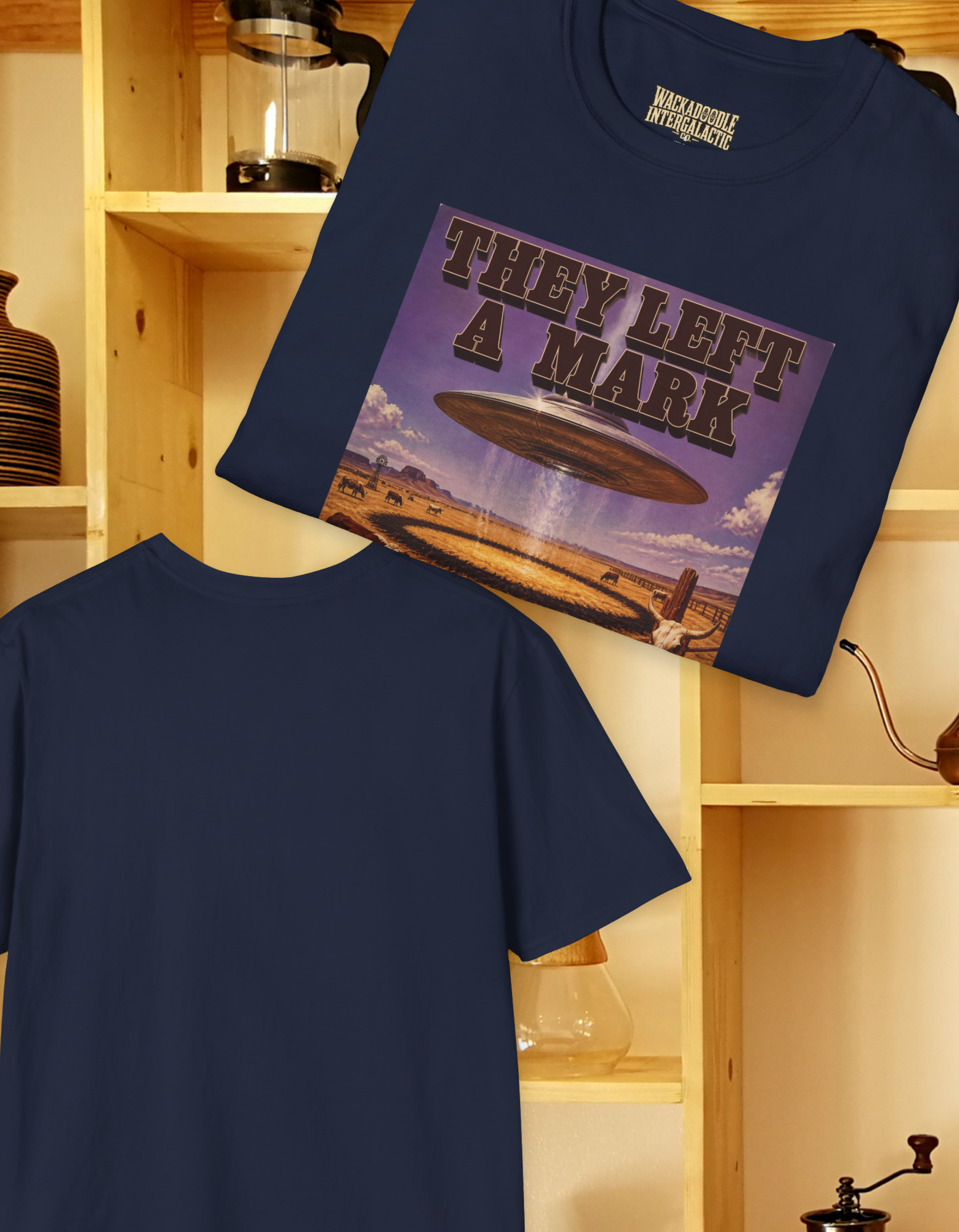 Alien UFO Graphic T‑Shirt — "They Left a Mark" Retro Sci‑Fi Design