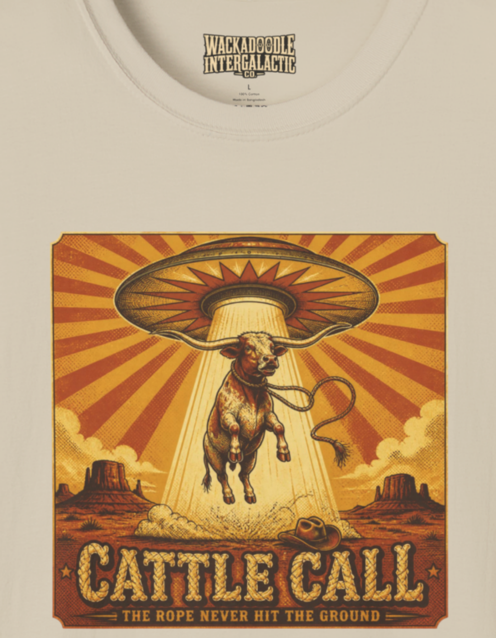 Cattle Call T-Shirt — Vintage Rodeo Cowboy Graphic Tee
