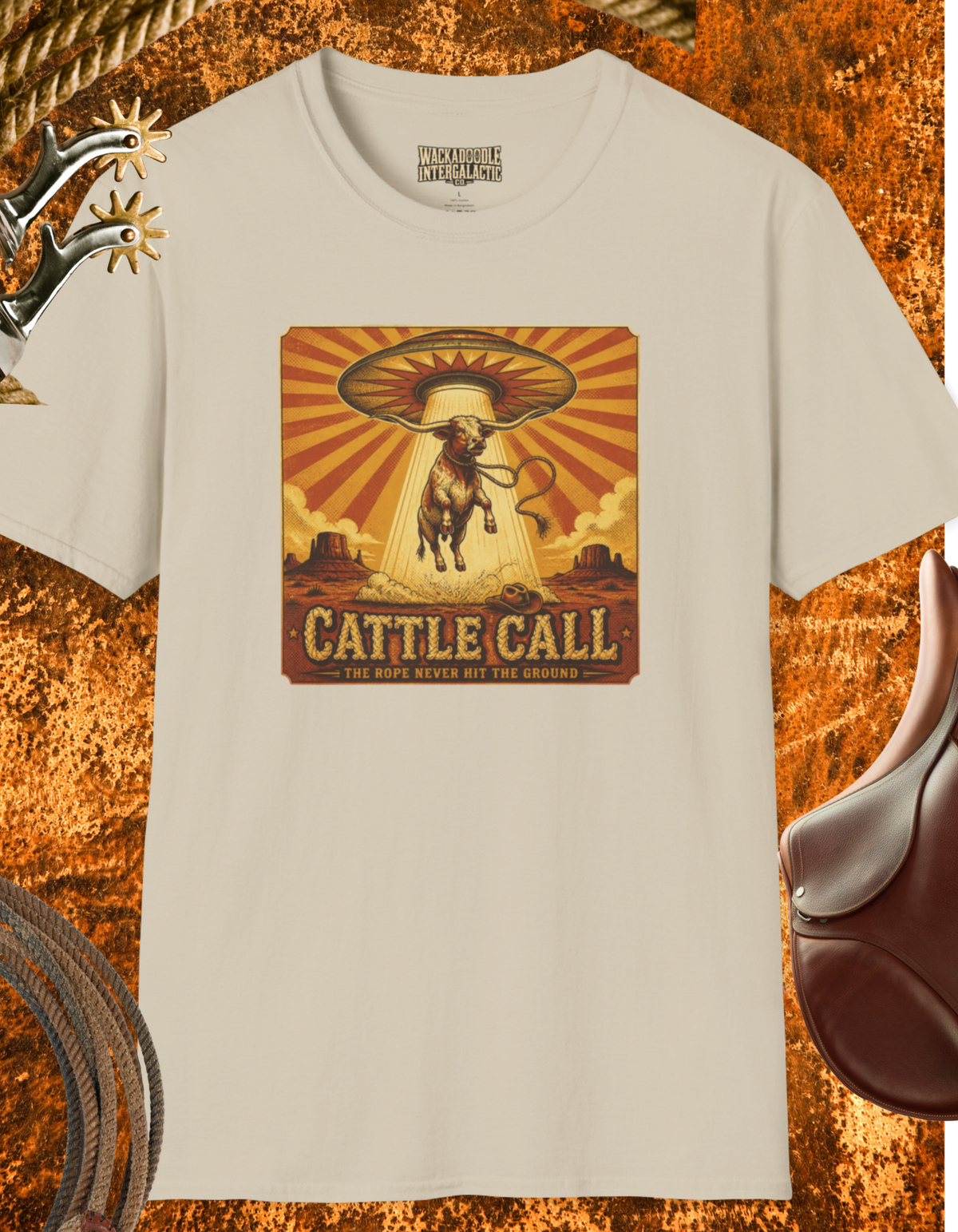 Cattle Call T-Shirt — Vintage Rodeo Cowboy Graphic Tee