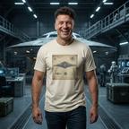 UFO Blueprint T-Shirt — 'Case File 51-B' Vintage Alien Disc Design