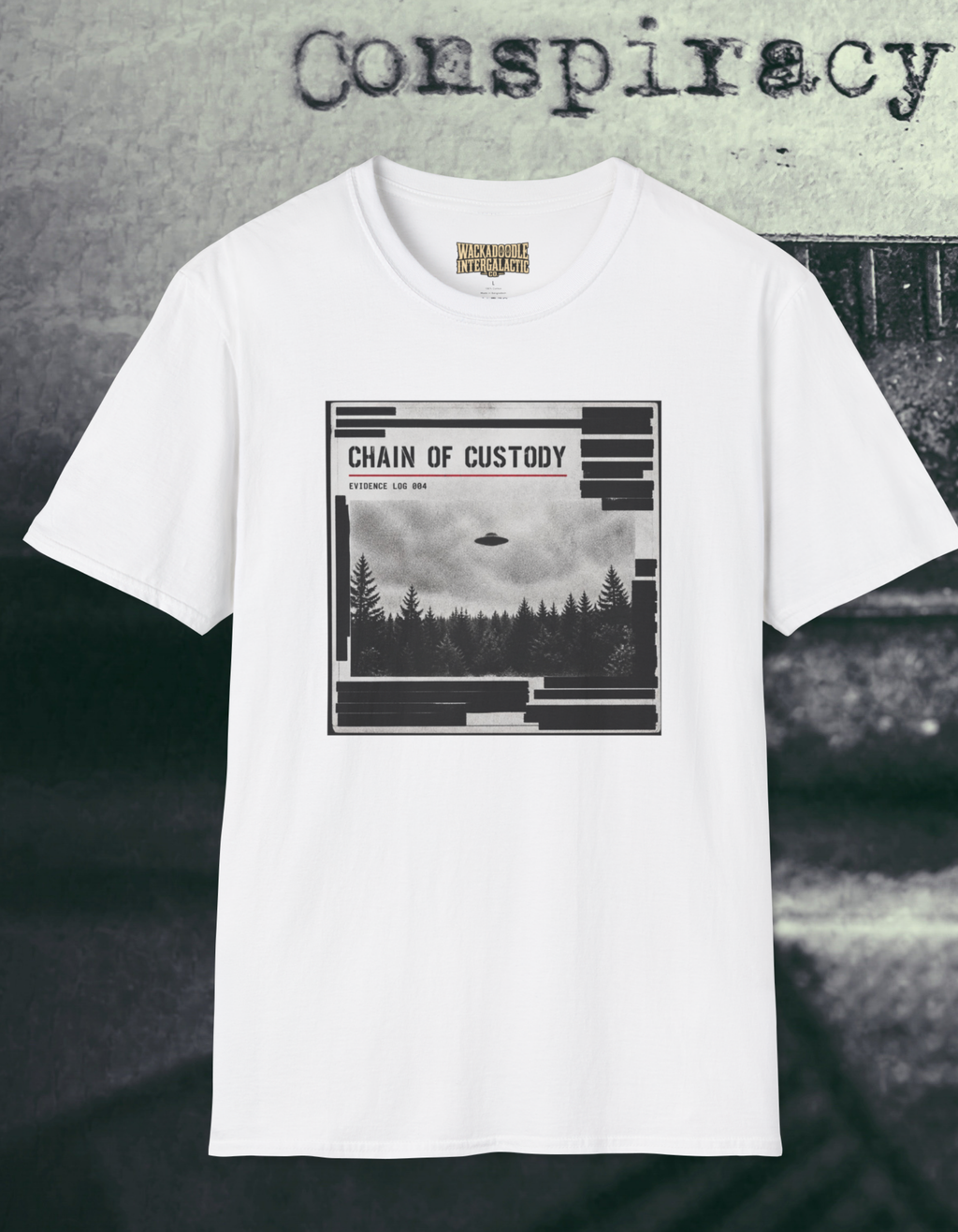 T-Shirt — 'Chain of Custody' UFO Forest Graphic Tee