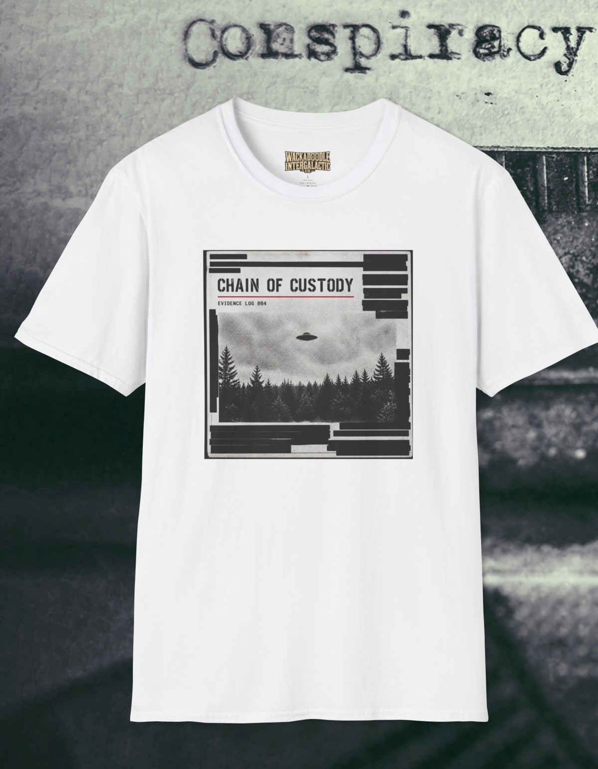T-Shirt — 'Chain of Custody' UFO Forest Graphic Tee
